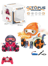 8 Function Spray Music Stunt Remote Control Octopus Electric Toy Dancing Crawling Light Juguetes Kids Cartoon Octopus Toys